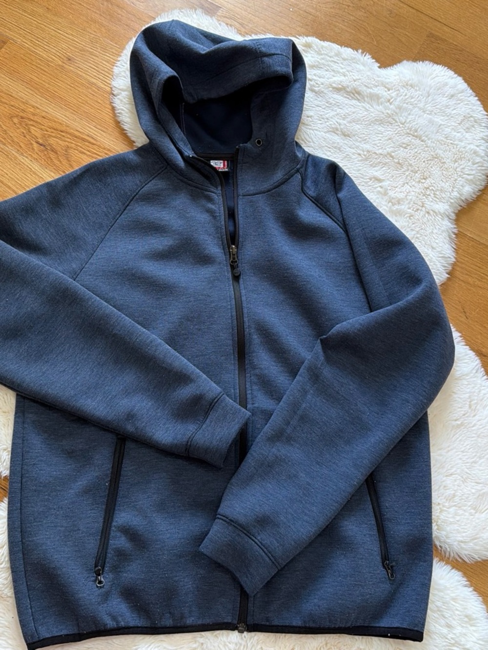 32 Degrees Men's Navy Zip-Up Hooded Sweater